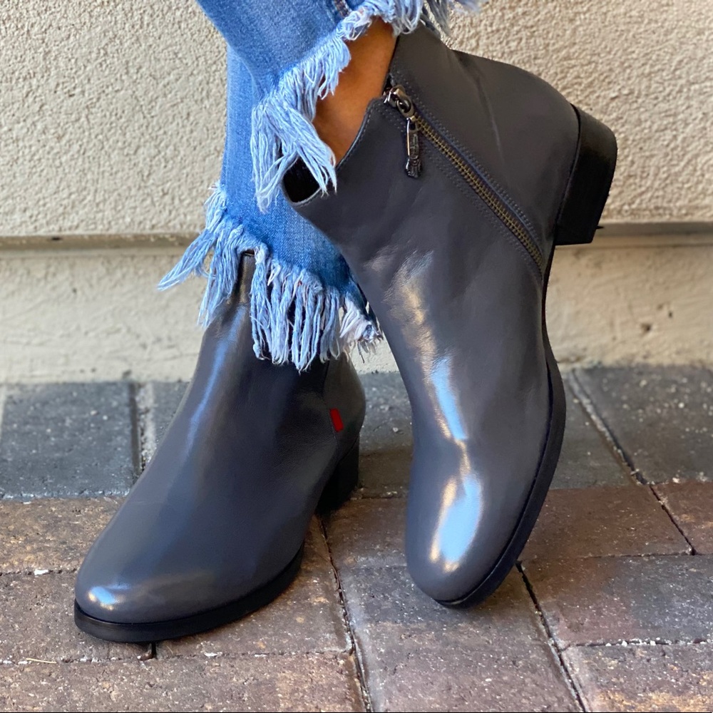 Charcoal Nubuck Napa Leather Chelsea Ankle Boots - Picture 3 of 10